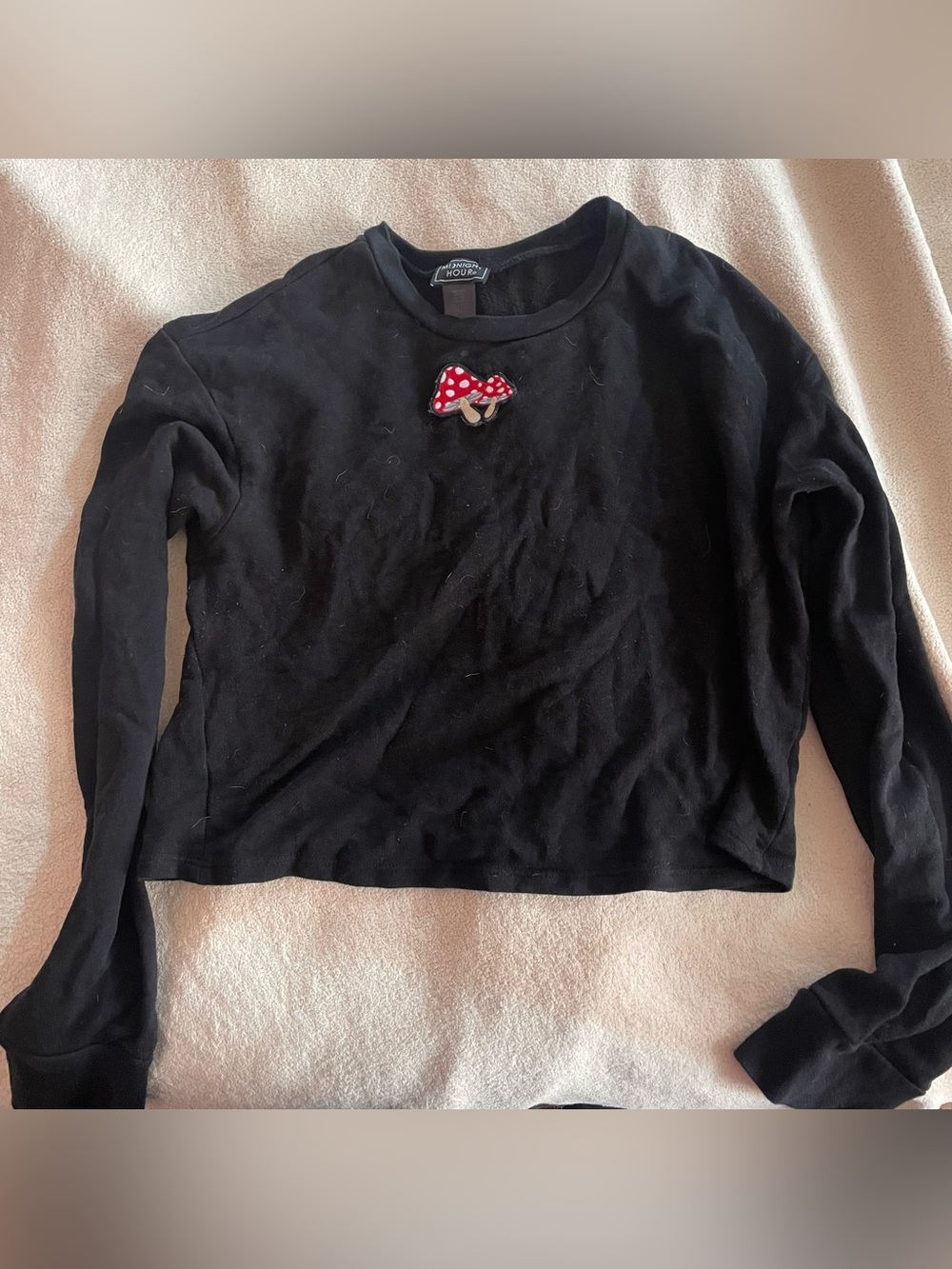 Hot Topic Midnight Hour Mushroom Cropped Sweater Cottagecore Goblincore Cute